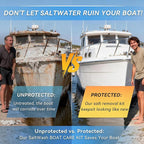 5-in-1 Salt Remover Wash Kit, pH Neutral Boat Cleaner for Boats, Cars& Boating Accessories, Marine Engines & Outboard Motor Flush, Includes Foam Sprayer, XL Towel, Wash Mitt & Scuff Erasers