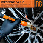 Suds Lab Detailing Brush with Rubberized Bristles, Car Detailing Wheel Brush Rim Cleaner 2 Pack