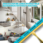 ALFLOD 2PACK 12-Inch Golden All-Purpose Shower Squeegee for Shower Doors, Bath Linen Sets, Tile Shower Walls, Bathroom, Window, Glass and Car Windshield, Mirrors and Kitchen-Stainless Steel