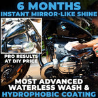 Flowgenix™ Waterless Car Wash Spray - Grand Finale - Motorcycle Cleaner & Car Wax Spray Polish (8 oz) - Ceramic Coating - Incl. 2 Microfiber Towels - Quick Detailer Spray (2-Pack)