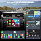 Wireless CarPlay Adapter 2026, 2-in-1 Convert Factory Wired CarPlay & Android Auto to Wireless, Plug and Play, Auto Reconnect, Compatible with iPhone & Android Phones, USB/USB-C, Dark Grey