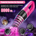 AUTODECO Car Cleaning Kit, Car Vacuum Interior Detailing Cleaner Kit with High Power Handheld Vacuum, Brush Set, Windshield Tool, Duster, Towels, Complete Car Care Tools for Women (Pink)