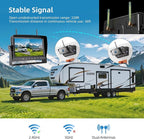 ZEROXCLUB Magnetic Wireless RV Backup Camera System: 7" HD 1080P DVR Monitor with 2-Rear Camera, DVR Monitor & IR Night Vision, Portable Rechargeable Camera for RV/Trailer/Fifth Wheels/Camper BC702