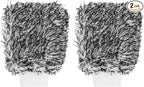 HARFINGTON 2pcs Chenille Microfiber Car Wash Mitts 10.2" x 6.7" Scratch Free Wash Gloves Absorbent Double Sided Plush Cleaning Drying Mitts for Car Washing Home, Gray