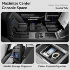 Center Console Organizer Tray for Tesla Model Y Juniper Accessories 2025 2026/For Tesla Model 3 Highland Accessories 2024 2025 2026 [Slide Smoothly/US Patent] Cup Holder Matte Black