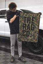 The Rag Company - Slim Dryer Towel - Special Edition Digital Woodland Camo - Ultra-Absorbent Korean Microfiber, Suede Edge, Car Drying Towel, 25" x 35" Camo