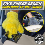 Chemical Guys The Stranger Double Sided Mitt Yellow/Black 2 Pack - Versatile Car Wash and Detailing Mitt with Scratch-Free Microfiber Cleaning (MIC51002)