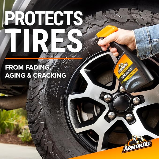 Armor All Tire Shine, One-Step Tire Shine Spray for Precise, Even Shine and Minimal Overspray, 2 Count