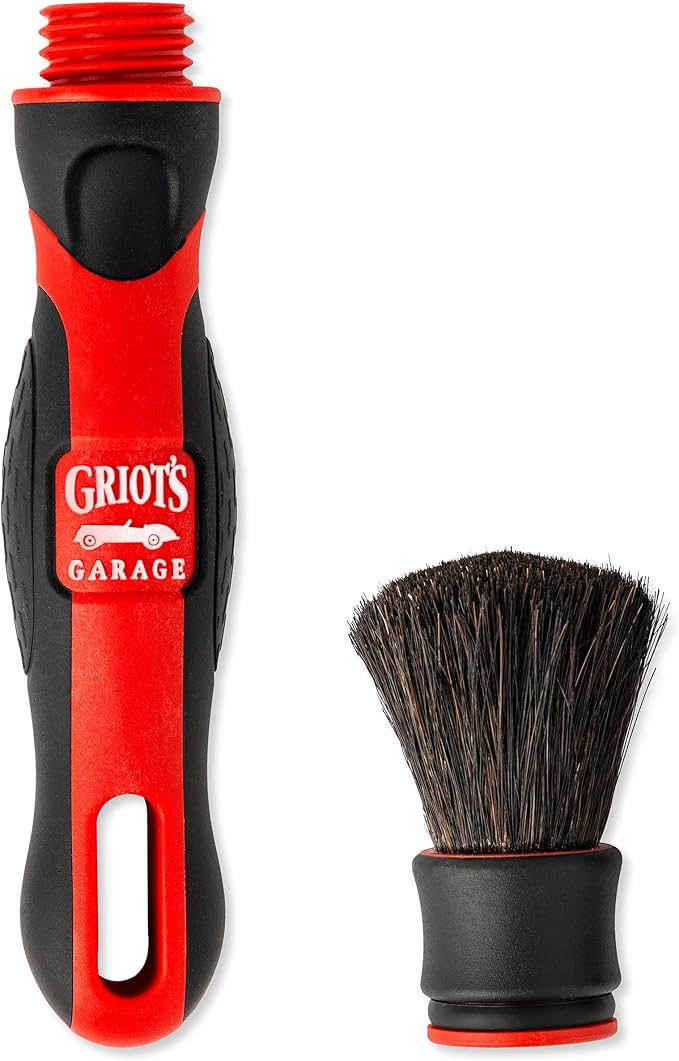Griot's Garage Soft MOD Detail Brush Head and Handle, Bristle Scrubber for Car Detailing and Light to Medium-Duty Cleaning, Standard Size