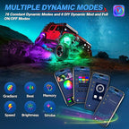 MICTUNING Y1 RGB+IC Dream Color Rock Lights - Upgraded 10 Pods Underglow Light with Chasing Effect, Wheel Well Light with Wiring Switch Kit, Bluetooth APP Control, Extensible Up to 24 Pods