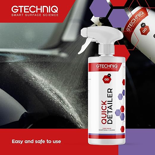 Gtechniq Quick Detailer Spray Car Polish, 8.45 fl oz | Removes Fingerprints and Watermarks, Enhances Protection and Shine, Easy to Apply and Long-Lasting Results
