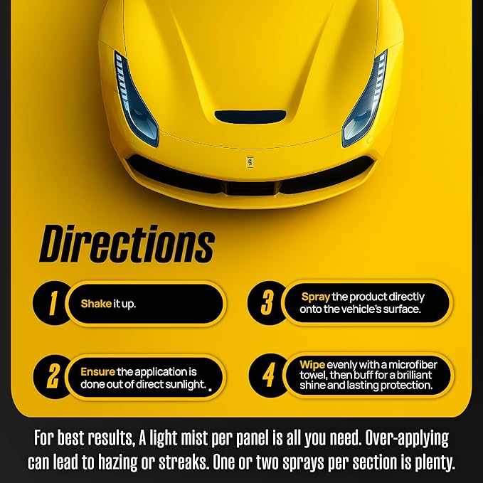 Magic Finish Ceramic Detailer (16 fl oz) – High-Gloss Ceramic Spray Coating for Sleek, Glossy Finish and Paint Protection – Car Detailing Supplies for Waxed, Painted, and Coated Surfaces