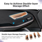 LUWU Door Tray Organizer Compatible with 2015-2025 Porsche Macan S/T/GTS Accessories Center Console Organizer Armrest Console Storage Box Insert Tray ABS Material Beige 4PCS (Not for Macan EV)
