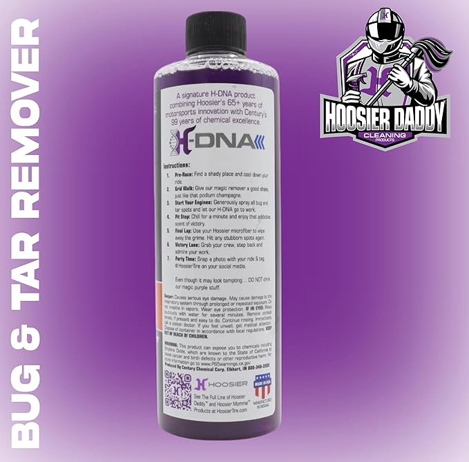 Hoosier Daddy 16oz Car Bug & Tar Remover - Fast-Acting Formula Dissolves Tough Bugs, Tar, & Sap - Easy Spray-On, Wipe-Off Solution for a Spotless Polished Finish + Air Freshener (10-Pack)