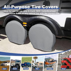 Explore Land Tire Covers 4 Pack - Tough Wheel Protector for Truck, SUV, Trailer, Camper, RV Universal Fits Tire Diameters 29-31.75 inches, Charcoal