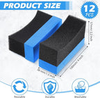 Frienda 12 Pieces Tire Applicator Pads car Wax tire Dressing Shine Color Polishing Sponge Wax Buffing Applicator Pads Cleaning Sponges for Car Glass, Painted Steel, Porcelain and More(Blue)