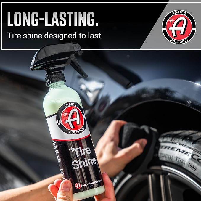 Adam's Polishes Tire Shine Combo - Spray Tire Dressing W/ SiO2 For Non Greasy Car Detailing | Use W/Tire Applicator After Tire Cleaner & Wheel Cleaner | Gives A Ceramic Coating Car Wax