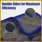 Airlab Microfiber Towels for Cars Wash Drying Extra Large Super Absorbent Cleaning Cloth Auto Detailing Ultra Soft, Lint-Free, Streak-Free, 35 x 24 Inch, Pack of 1, Grey-Blue, 600 GSM