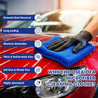 Shimeyao 30 Pcs16 x 16 Inch Edgeless Microfiber Plush Towels for Cars Detailing Drying Wash Polishing Absorbent Cleaning Cloths, 500 GSM (Navy Blue, Gray, Black)