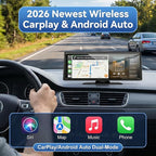Wireless CarPlay Screen 8.1" Portable Car Stereo with CarPlay iOS & Android Auto 2K Dash Cam 1080P Backup Camera Bluetooth Voice Control GPS Compatible with Most Cars Trucks SUVs Vans