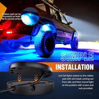 Nilight LED Rock Light 4PCS Underglow Wheel Well Pods Waterproof Exterior Underbody Roof Rack Side Lamps for Car Truck Pickups ATV UTV SUV Motorcycle Boat, Blue Color