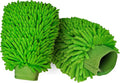 HI DETAIL Chenille Microfiber Car Wash Mitt 2 Pack, Premium Super Absorbent Scratch Free Car Wash Brush, Green 10" x 8"
