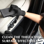 Mudder 8 Pcs Car Interior Scrubbing Sponge 5'' x 3'' Fiber Car Wax Applicator pad Household Cleaning Sponges for Leather Car Seat Couch Cleaning (Gray Black)