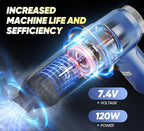 Portable Cordless Handheld Vacuum Cleaner with 15000PA, 120W Air Duster, Brushless Motor, Mini Car Vacuum for Car and Home