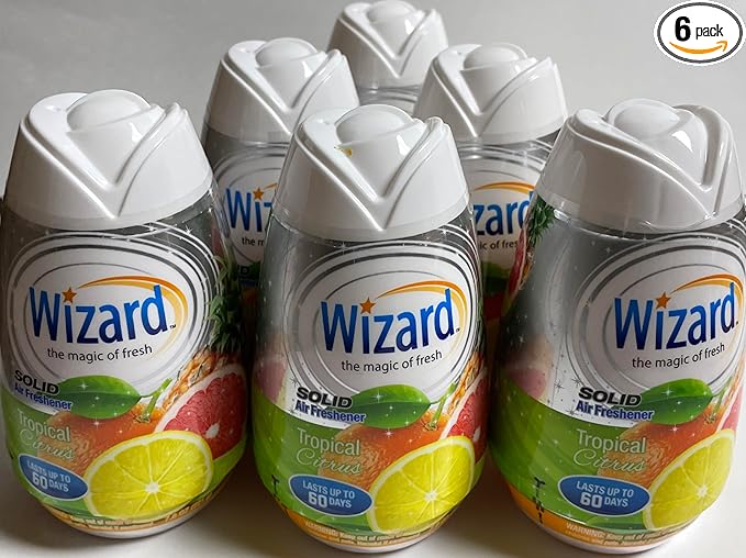 Wizard The Magic of Fresh gel Air Freshener, solid air freshener 7.8 oz Tropical citrus (Pack of 6)
