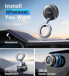 Coolpow【Newest Vacuum Magnetic Phone Holder for Car Phone Holder Mount【Movable Vacuum Suction】 Magsafe Car Mount Cell Phone Holders for Your Car Accessories for Women Men for iPhone 17 16 15 14 Kits