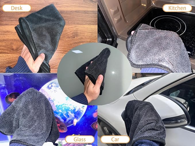 Shiny Wipes Shower Cleaning Cloth,3Pcs Microfiber Car Drying Towel,Car Cleaning Cloth,The Thinywipe for Cleaning. (15.74 * 15.74INCH)