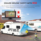 eRapta Magnetic Solar Wireless Backup Camera: HD1080P 5” Touchscreen Portable with DVR, BSD, 1-Min Install-Free IR Night Vision Hitch Backup Camera for Trailer/Truck/Small RV/Camper/Tractor-AWTCM501