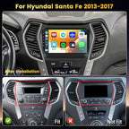 4+128GB Android 15 Car Stereo for Hyundai Santa Fe 2013-2017 Wireless Carplay Android Auto, 9 Inch Incell Touch Screen Car Stereo with GPS, Backup Camera, Bluetooth, FM/RDS, EQ, WiFi, SWC