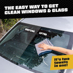 Chemical Guys Clean Stroke Dual-Sided Microfiber Glass Towels - 16 x 16 Premium Streak-Free Cloths for Cars, Trucks, SUVs - Scratch-Free, Lint-Free Detailing Towels for Clear Glass & Mirrors (2 Pack)