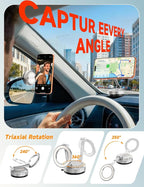 Pure Zinc Alloy Vacuum Magnetic Phone Holders for Your Car [105+LBS Suction & 3800gf Magnetic] 360° Adjustable Magsafe Car Phone Holder Mount for iPhone 17 16 15 14 13 12 Series & Android