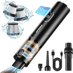 Upbooz Car Vacuum, Handheld Vacuum Cordless with 14000PA Powerful Suction with LED Light, Air Duster 2-in-1,Low Noise Rechargeable Portable Vacuum Cleaner for Car Home Pet Office