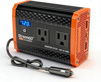 400W Car Power Inverter for Vehicles, Portable Charger Converter Dual AC Car Plug Adapter Outlet, USB 24W/30W Fast Charger, Car Cigarette Lighter Adapter for Laptop, Phone on Road Trip Essentials