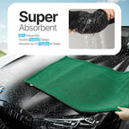 Extra Large Car Drying Towel, 36 Inches, 1300gsm,Super Absorbent Polyamide, Double-Twisted Design (Green and Grey)