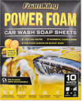 Foam King Car Wash Soap Strip (10ct = 5 Car Washes) - Concentrated Car Cleaning Soap Sheet, No Plastic Bottle - For Foam Cannons Guns, Bucket Wash. Safe for Cars, Trucks, Motorbikes - Citrus Scent