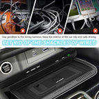 Wireless Car Charger with 15w Wireless and 27w USB Qc3.0 Fast Charging for Nissan Rogue (2021-2023) S/Sv/Sl Center Console Charging Pad Mat Interior Accessories