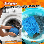Car Wash Mitt Microfiber, Premium Chenille Microfiber Wash Car Mitts Sponge Scratch Free & Lint-Free, Mitts Waterproof Lining 4 Pack Blue (8''X12'')