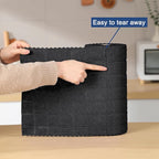 Ferdilan 80 Pack Microfiber Cleaning Cloth Roll,Lint Free Rags Paper Towels & Tear Away Reusable Towels,Washable Shop Rags,Wash Cloths Dish Rags(12" x 12") for Car Kitchen Window Garage-Black