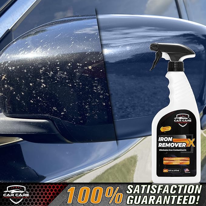 Car Care Iron Remover X, Car Detailing Iron Rust Remover-Wheel, Paint, Ceramic-Cleaner-Car Cleaner Exterior Care Products, Colorless Rim Cleaner, Decal Remover-Use before Clay Bar (16 fl Oz Spray)