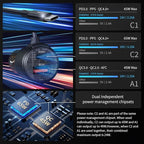 110W Retractable Car Charger, 3‑Port Cigarette Lighter Adapter, 5.7 ft Retractable USB‑C Cable, Car Charger USB C Fast Charge for iPhone 17/16/15 Series, Galaxy S25/S24 and More