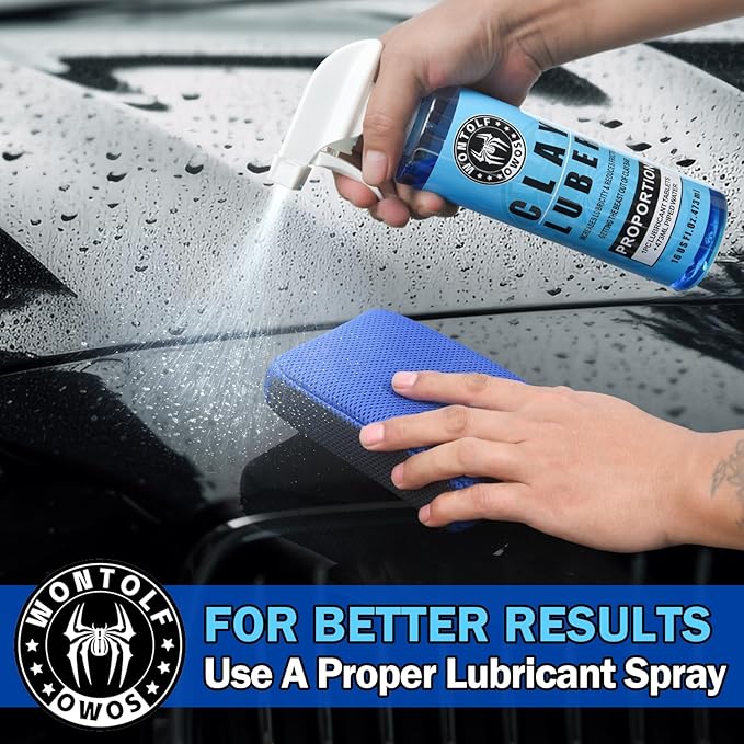2 Pack 2 in 1 Clay Scrubber Car Clay Bar Auto Detailing Kit, Car Clay Wash Sponge, Premium Grade Magic Clay Mitt Towel, Easily Cleans Paint Contaminants, Debris, and Road Grime Light Overspray