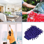 M METERXITY Microfiber Wash Mitt - Chenille Reusable Gloves for Cleaning, Scratch-Free, Apply to Kitchen House Cleaning