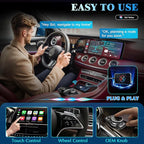 Wireless CarPlay Adapter for iPhone, 3 in 1 AI Box Surpports with OEM Wired to Wireless Apple CarPlay, Android Auto and Streaming Netflix/YouTube/TikTok, Plug and Play, Stable Connection, HDMI Output