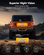WOLFBOX i17 4K 3 Channel Dash Cam Built-in 5.8GHz WiFi with 64GB Card, 4K+1080P+1080P Dash Cam Front and Rear Inside, Triple Car Camera with 3 Inch Screen, IR Night Vision, WDR, 24H Parking Mode, GPS