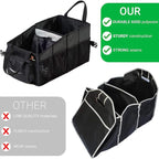 Easy-to-Reach Kids Car Organizer with Tissue Box and Cup Holder for Back Seat, Front Seat, Between Seats, Floor - Tote Car Storage Organization for Toddlers - Kids Road Trip Travel Essentials (Black)