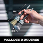 VIKING Drill Detail Brush Set, Professional 2 Pack with Super Soft Bristles for Interior, and Premium Bristle Blend for Exterior Detailing and Car Detailing Kit